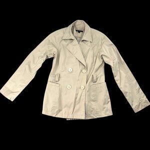 Express Design Studio Double-Breasted Short Trench Coat